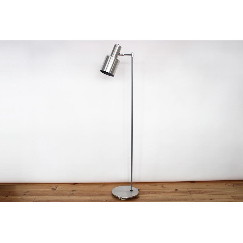 Vintage Scandinavian floor lamp in metal by Jo Hammerborg