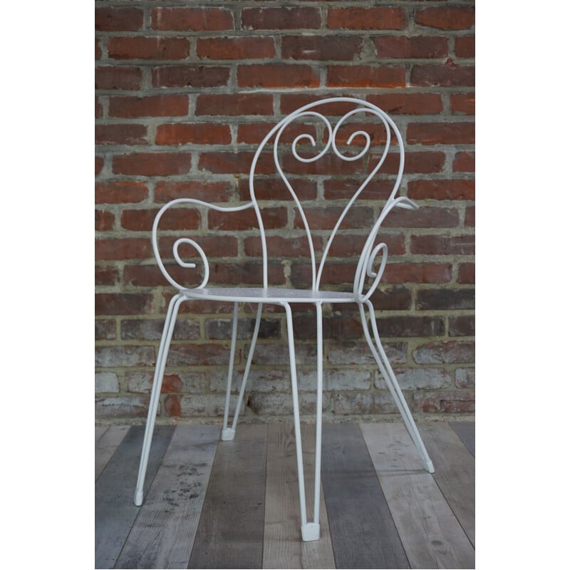 Vintage white iron chair