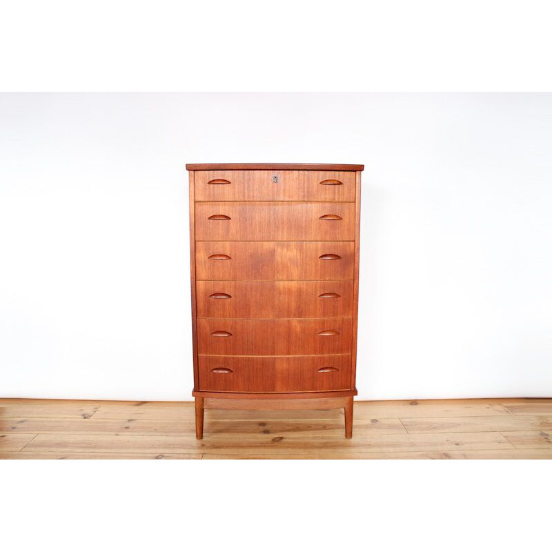 Vintage danish teak chest with 6 drawers 