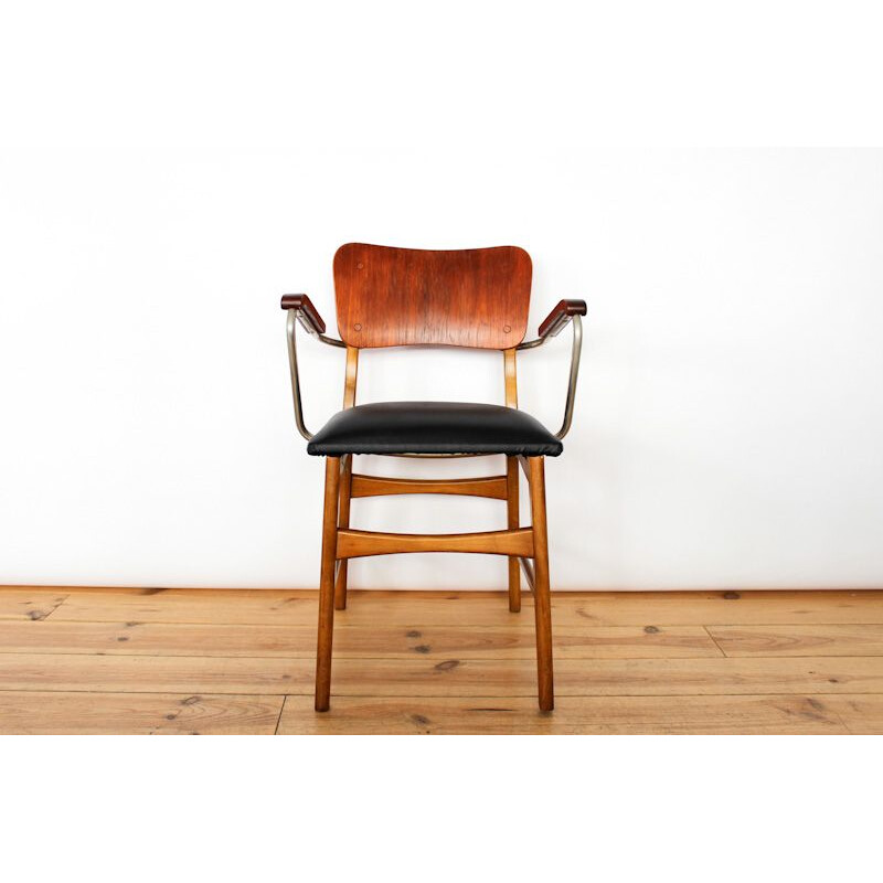 Chaise vintage noire en teck par ib Kofod Larsen