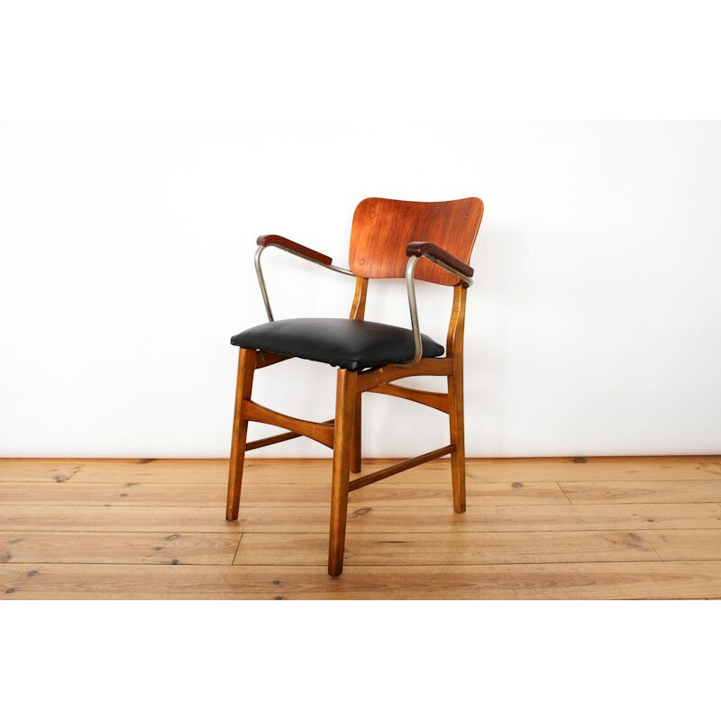  Vintage black chair in teak by ib Kofod Larsen