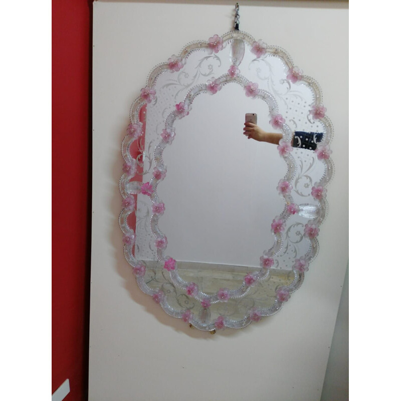 Vintage wall mirror in Murano glass