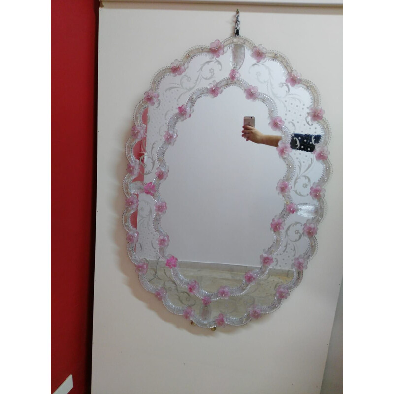 Vintage wall mirror in Murano glass