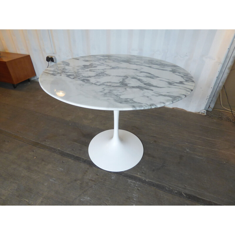 Table vintage en marbre arbescato 91cm pour Knoll