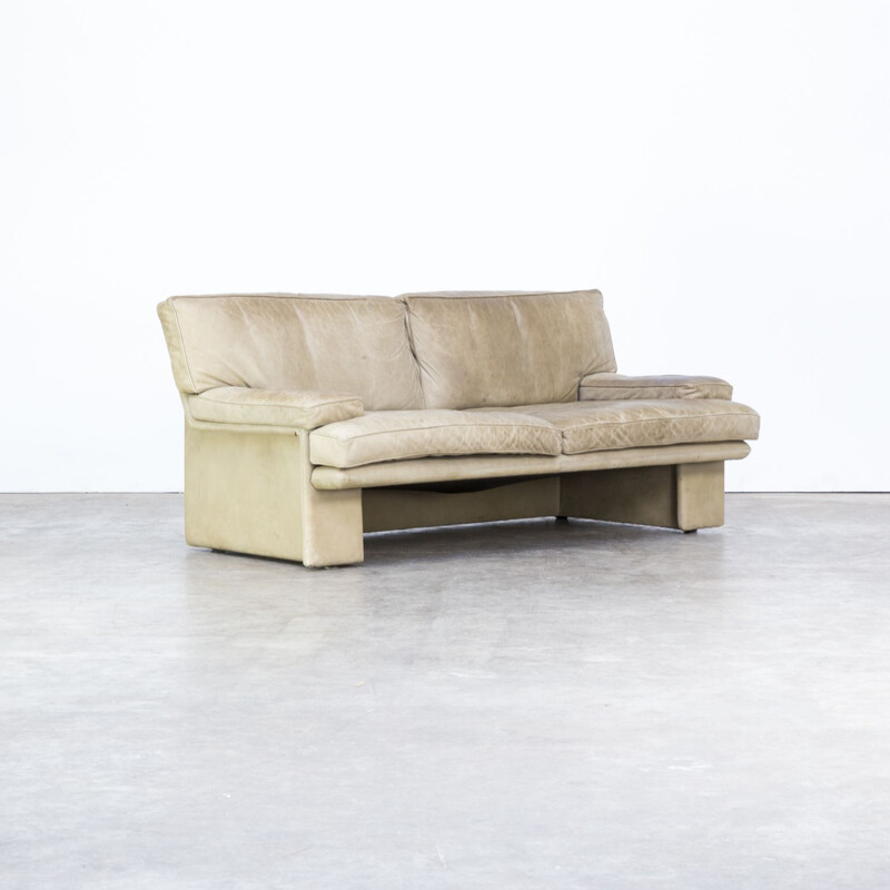 Vintage 3-seater sofa in leather for Walter Knoll