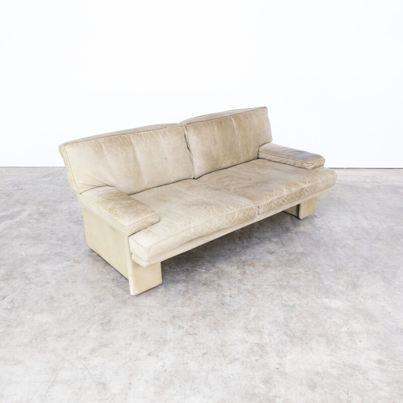 Vintage 3-seater sofa in leather for Walter Knoll