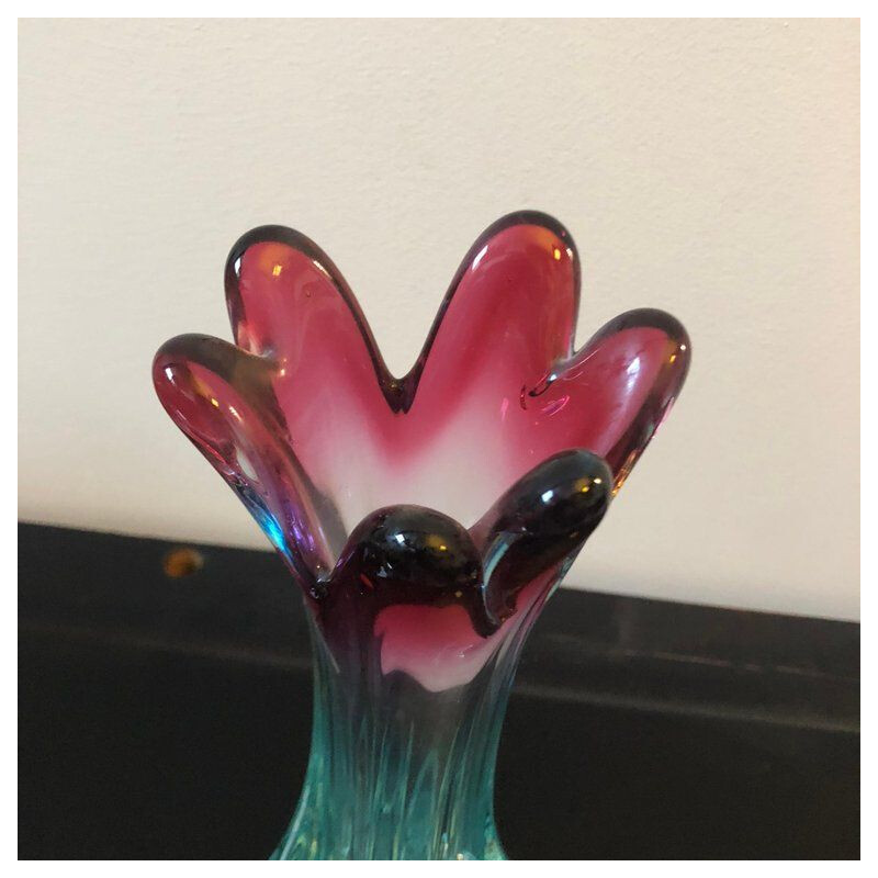 Vase vintage en verre de Murano