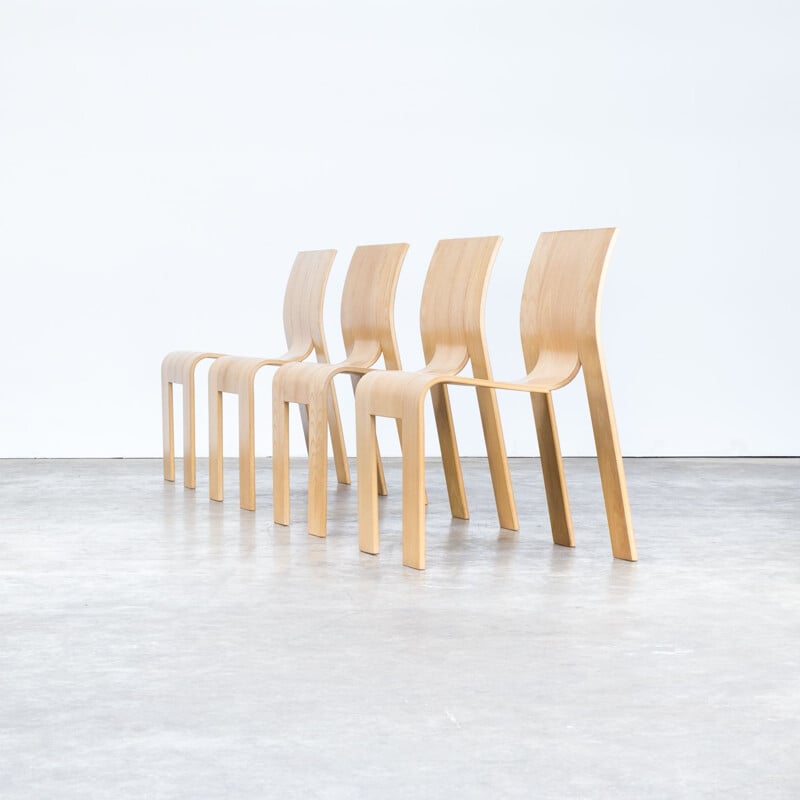 Set of 4 vintage dining chairs by Gijs Bakker for Castelijn