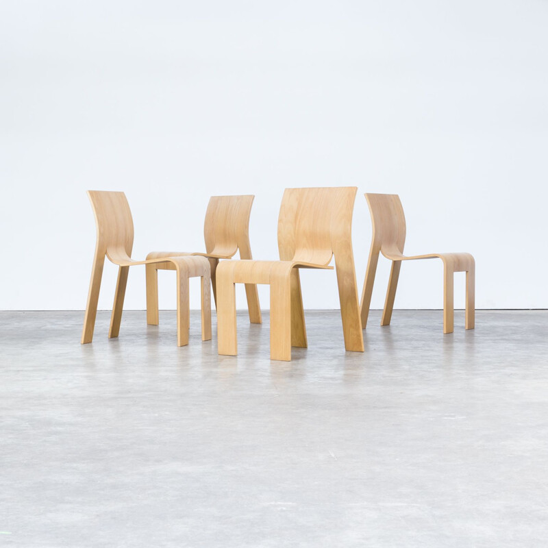 Suite de 4 chaises de salle à manger vintage par Gijs Bakker pour Castelijn