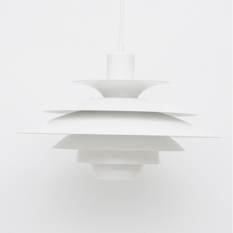 Vintage Danish white Jeka pendant lamp