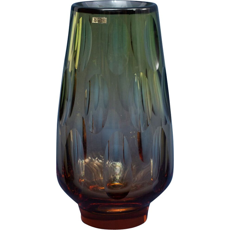 Vase vintage en cristal par Erich Jachmann
