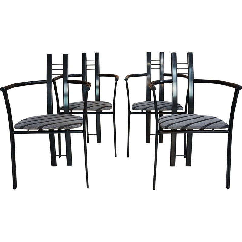 Set of 4 vintage Italian chairs in metal