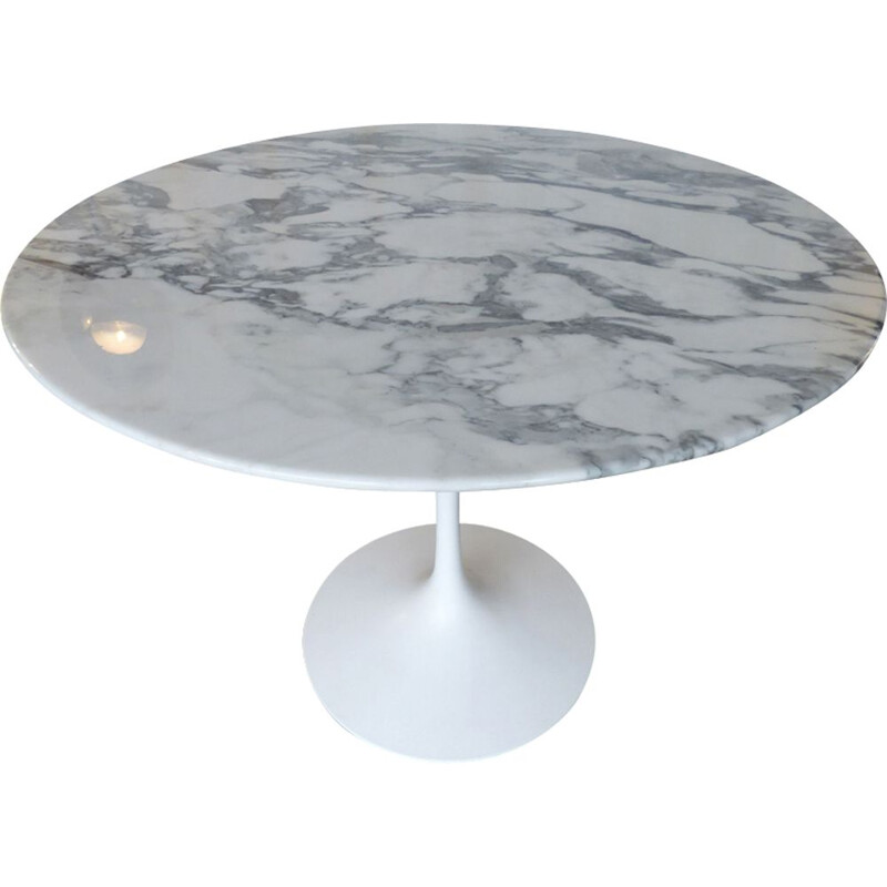 Table vintage en marbre arbescato 91cm pour Knoll