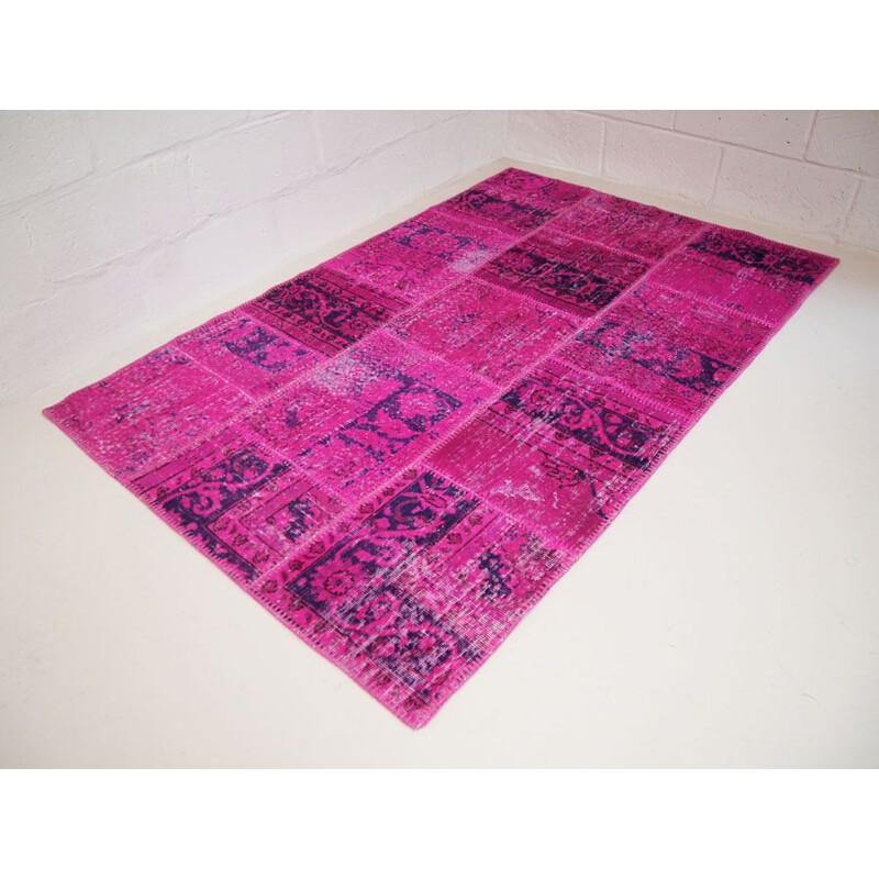 Vintage Turkish purple and pink rug