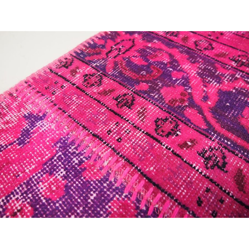 Vintage Turkish purple and pink rug