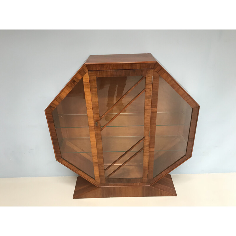 Art Deco octogonal display cabinet