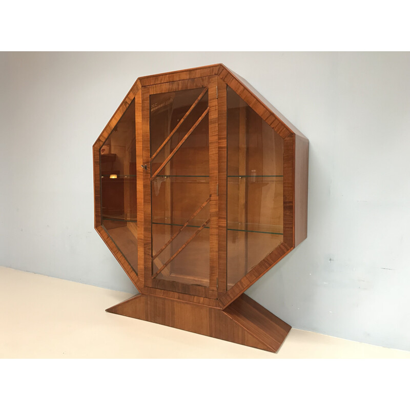 Art Deco octogonal display cabinet