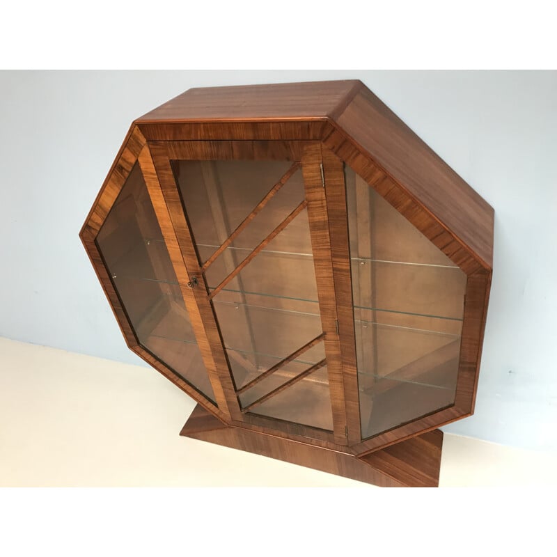 Art Deco octogonal display cabinet