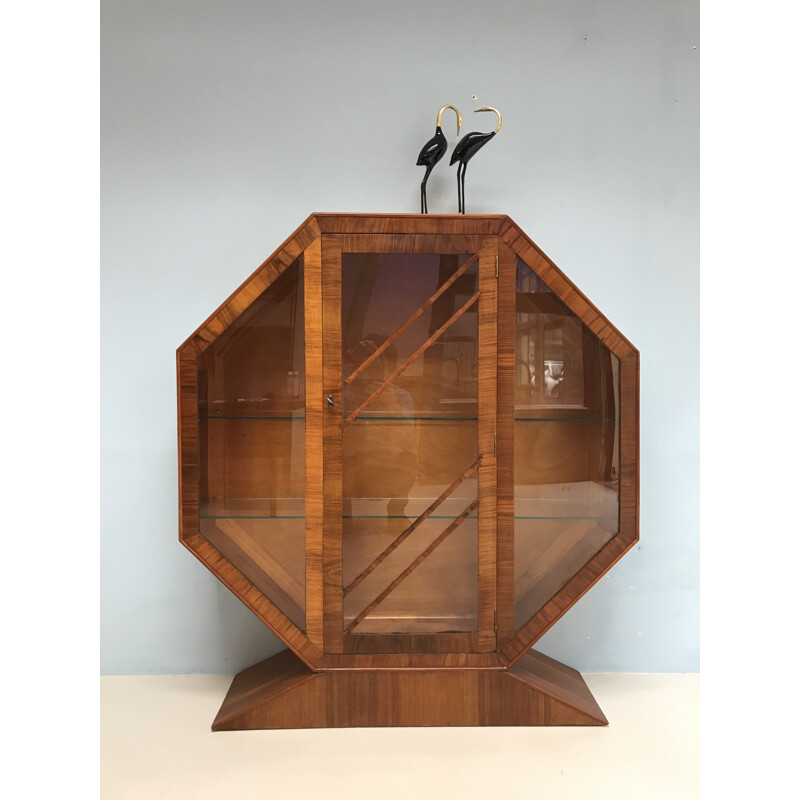 Art Deco octogonal display cabinet