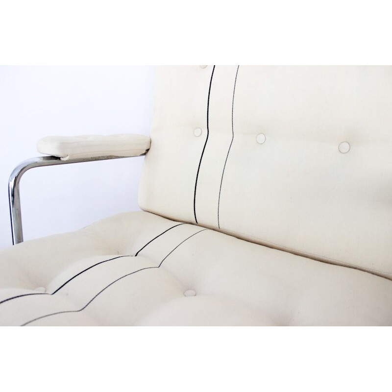 Vintage white armchair "Karin" by Bruno Mathsson