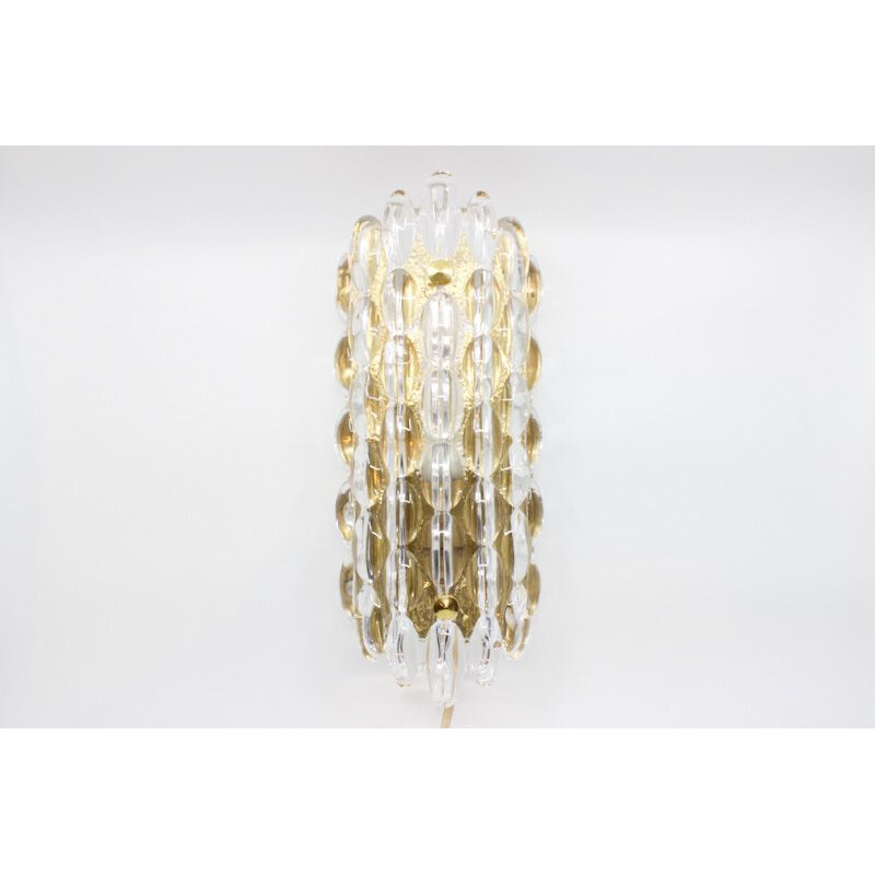 Vintage wall lamp in glass and brass by Carl Fagerlund