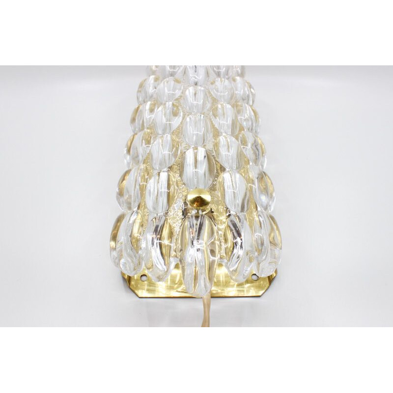 Vintage wall lamp in glass and brass by Carl Fagerlund
