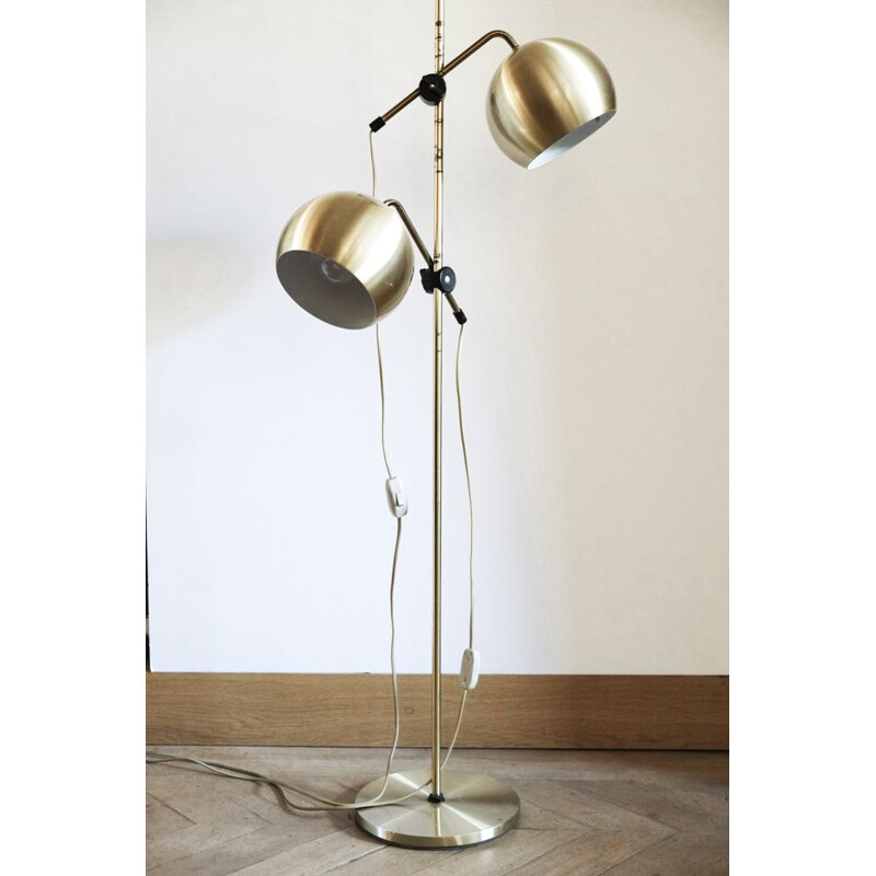 Vintage Danish floor lamp in brass colour