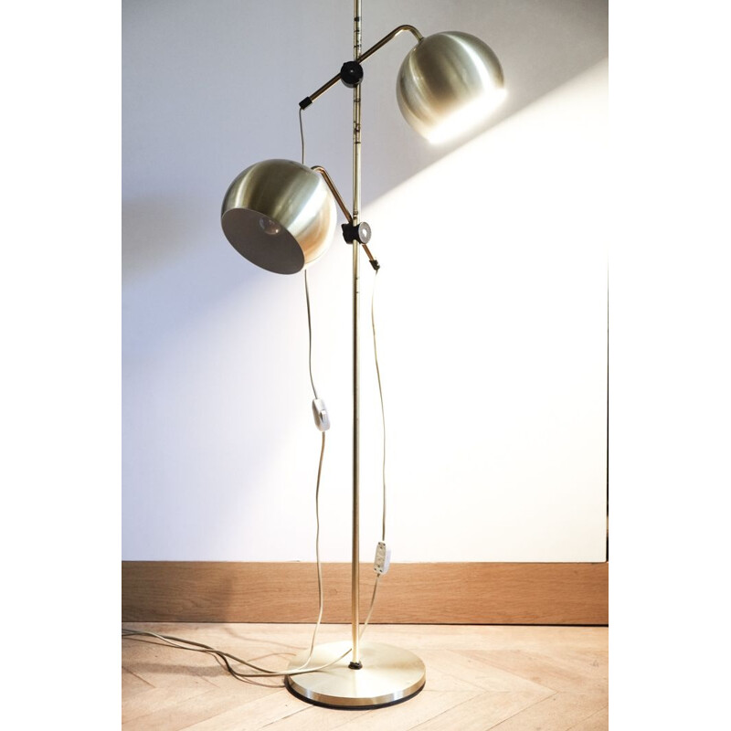 Vintage Danish floor lamp in brass colour