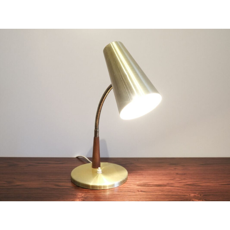 Lampe de bureau vintage danoise en couleur laiton