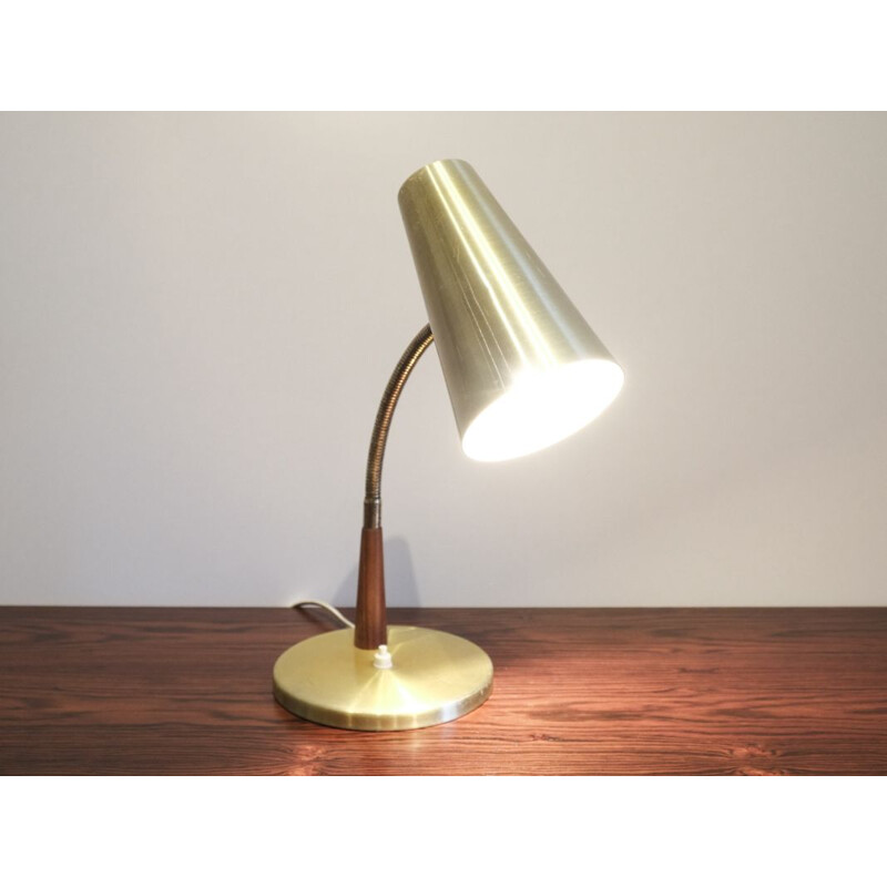 Vintage Danish desk lamp in brass colour