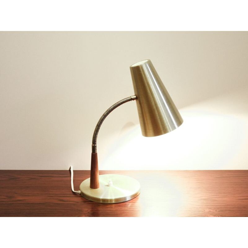 Lampe de bureau vintage danoise en couleur laiton