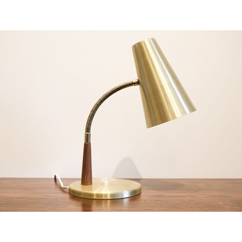 Vintage Danish desk lamp in brass colour