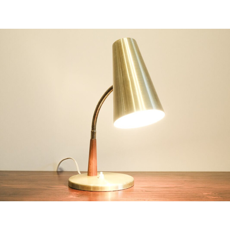 Lampe de bureau vintage danoise en couleur laiton