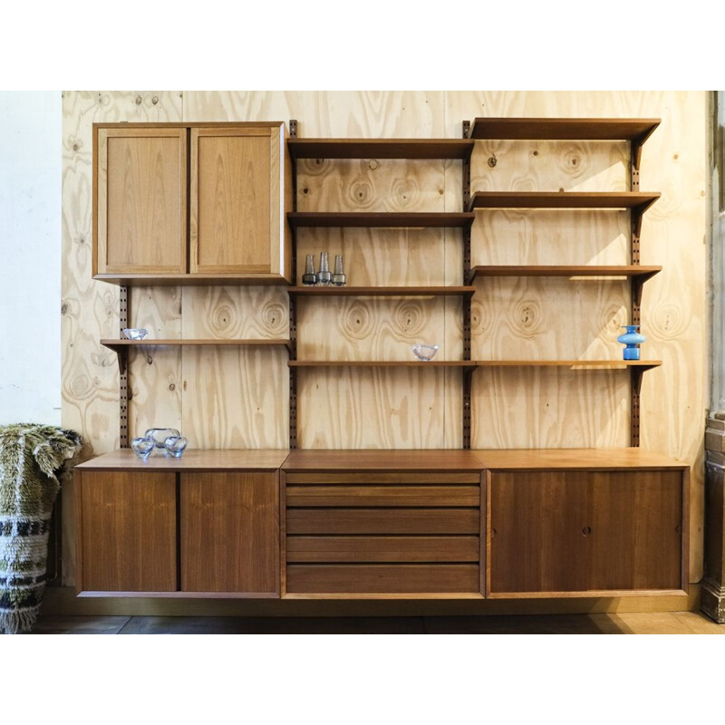 Vintage CADO wall system in teak by Poul Cadovius