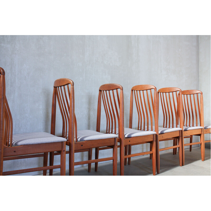 6 Teak Dining Chairs by Benny Linden, 1970s