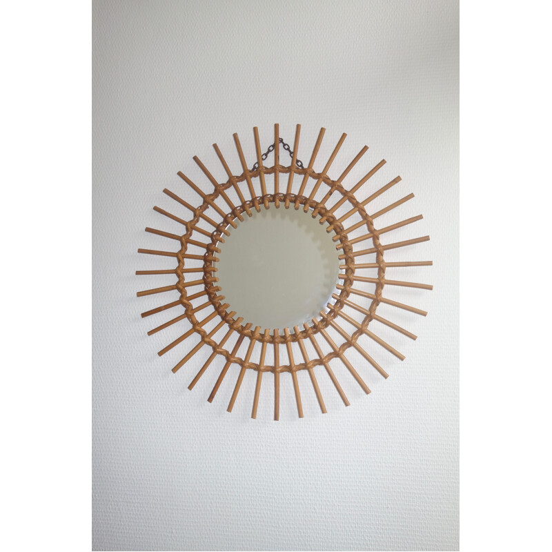 Rattan sun mirror 1950s