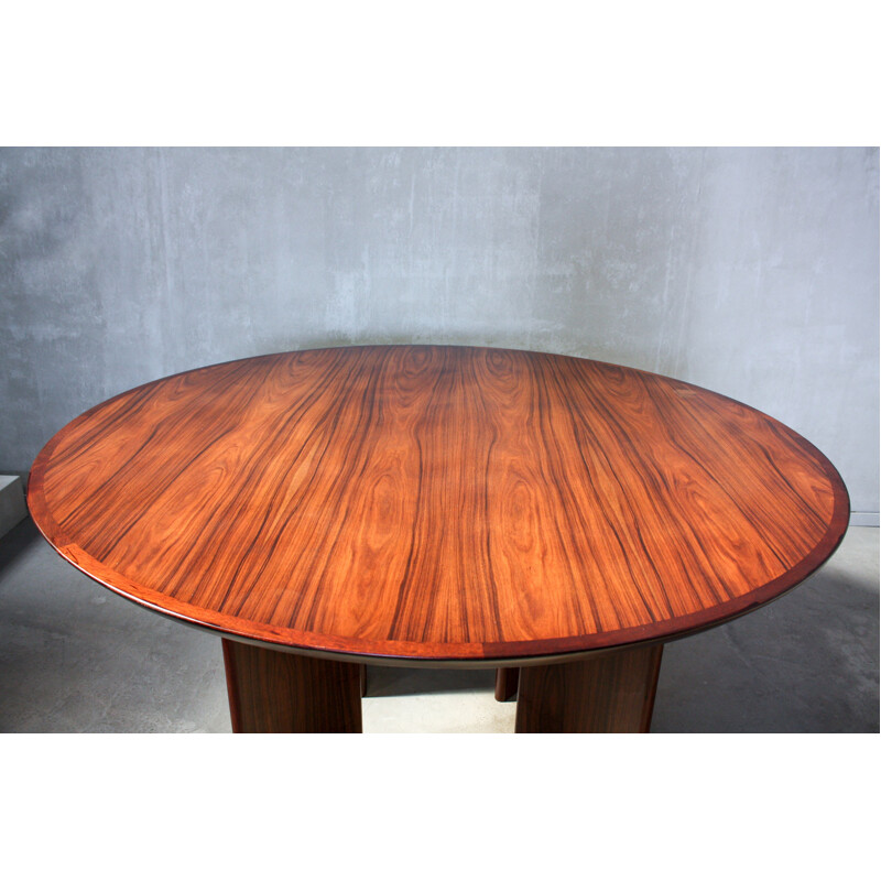 Vintage English round rosewood dining table