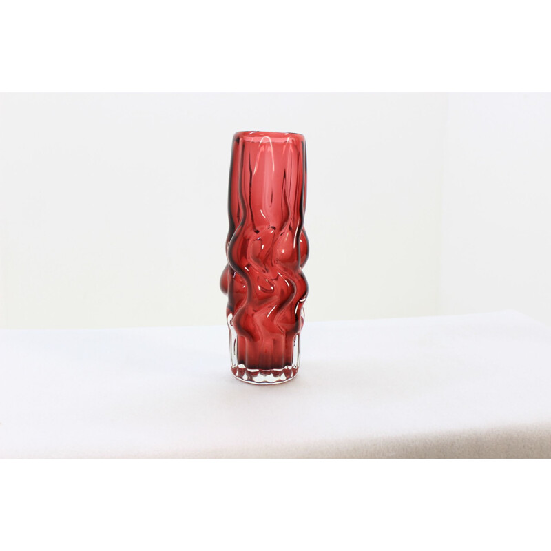 Vintage ruby vase by Pavel Hlava