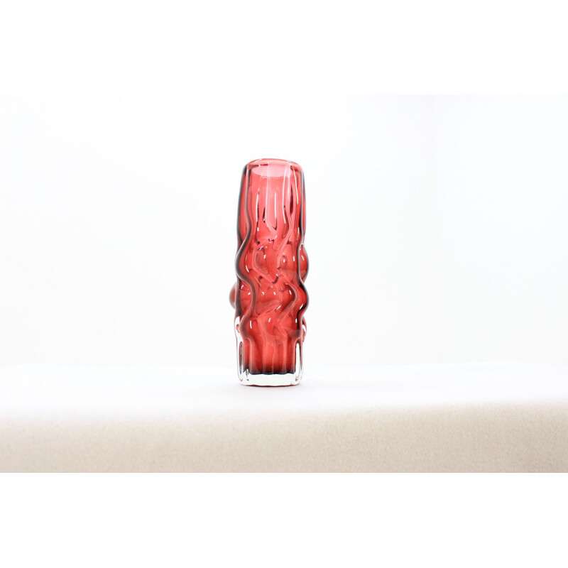 Vintage ruby vase by Pavel Hlava