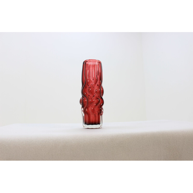 Vintage ruby vase by Pavel Hlava