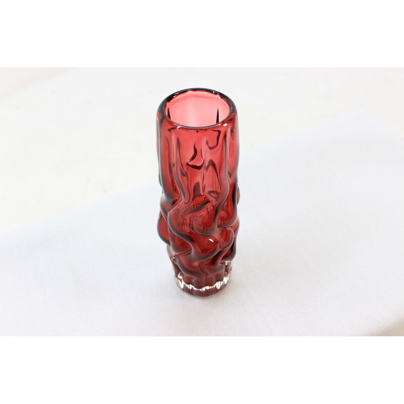 Vintage ruby vase by Pavel Hlava