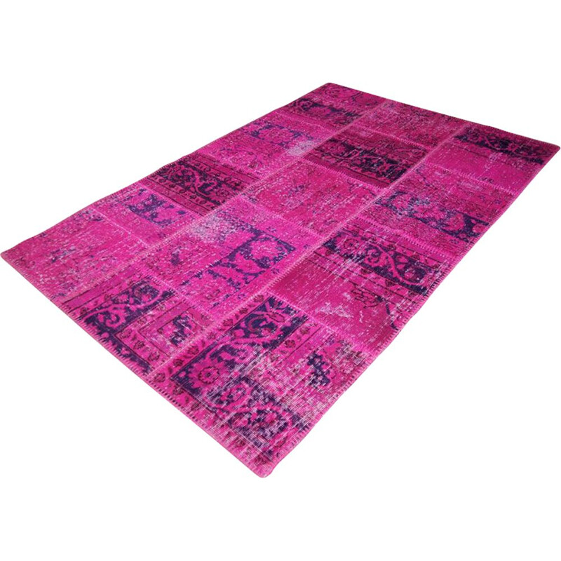 Vintage Turkish purple and pink rug