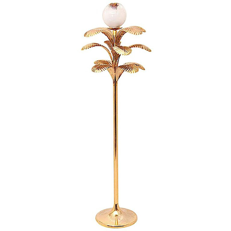 Vintage Rococo floor lamp in gilded metal and brass