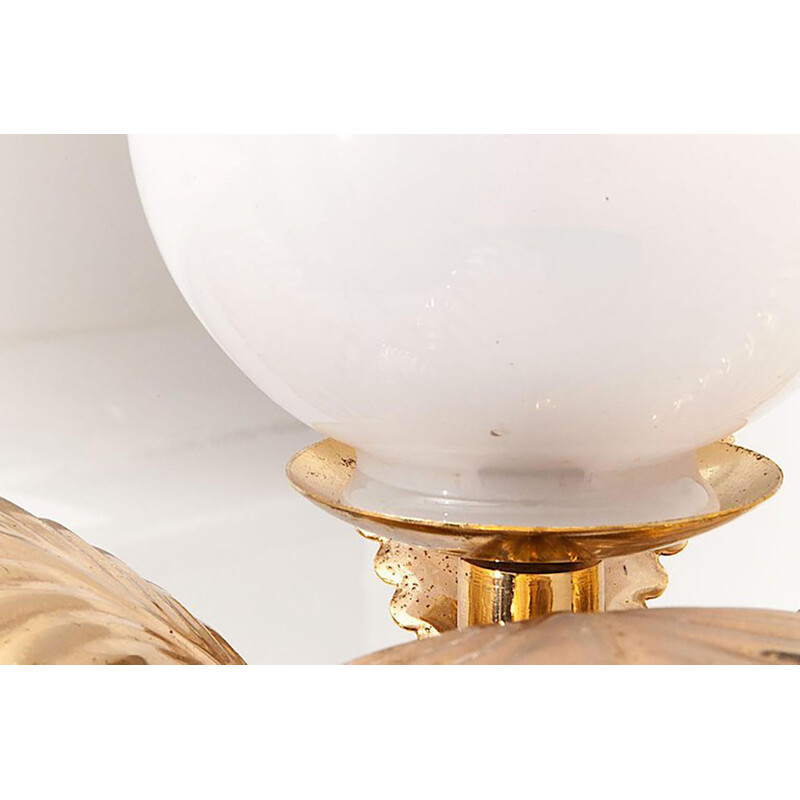 Vintage Rococo floor lamp in gilded metal and brass