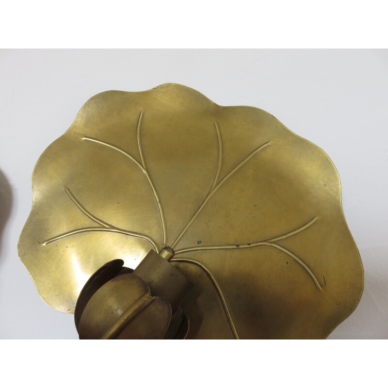 Set of 3 "Nenuphar" sconces in brass