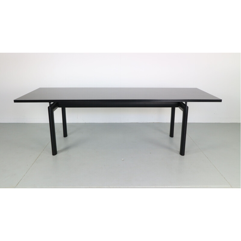 LC6 black dining Table by Le Corbusier for Cassina