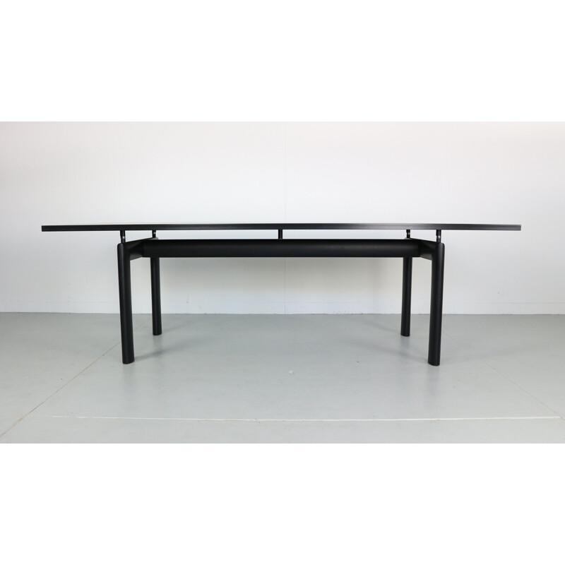 LC6 black dining Table by Le Corbusier for Cassina