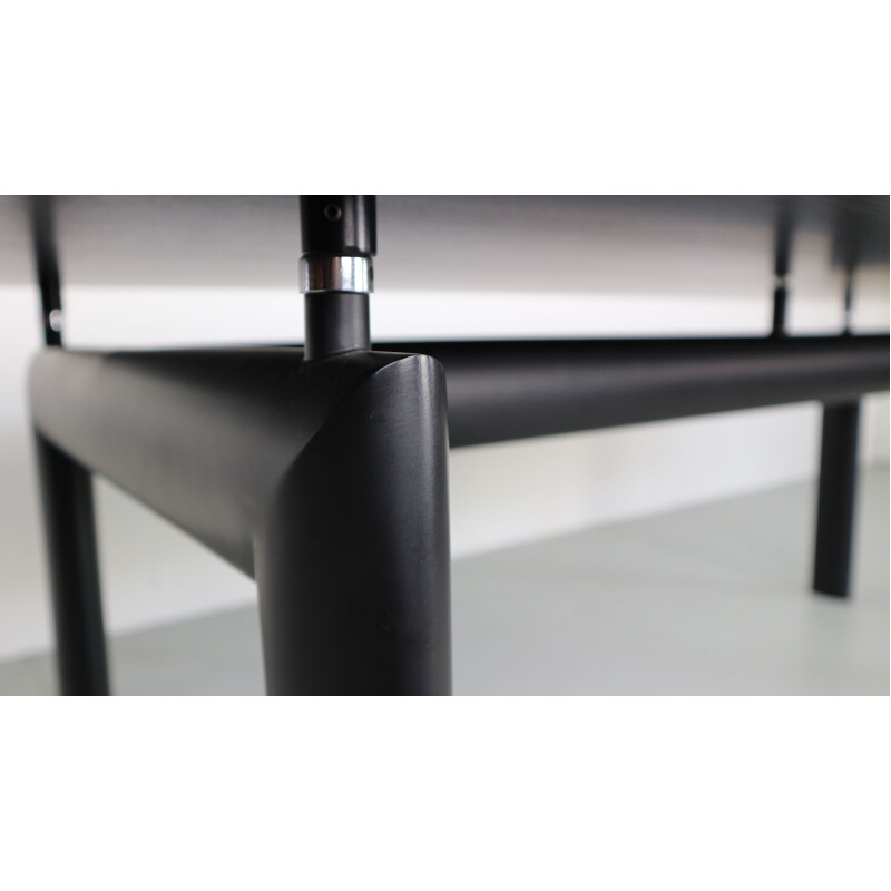 LC6 black dining Table by Le Corbusier for Cassina