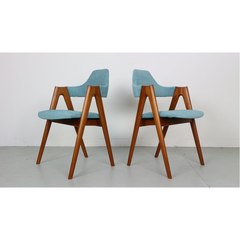 Set of 4 Compass Chairs in teak by Kai Kristiansen for SVA Møbler