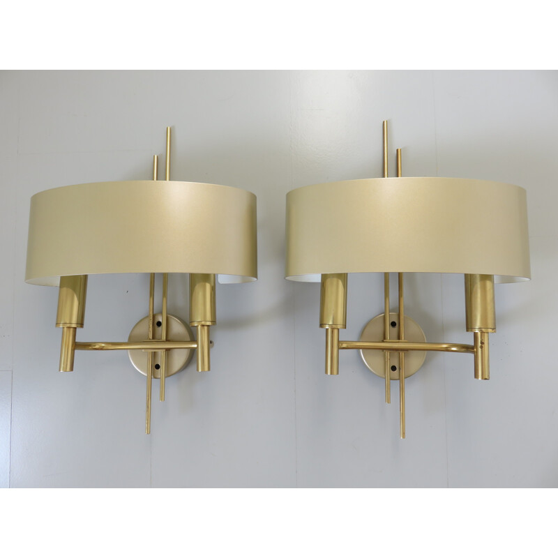 Set of 2 vintage Italian golden wall lamps